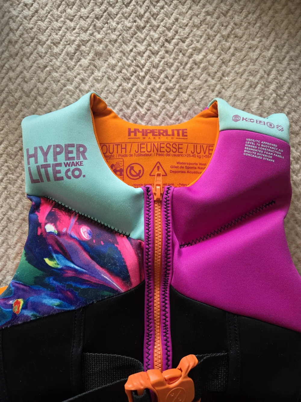 Hyperlite Youth Girls USCG Approved Life Vest Jacket (55-88) Lbs